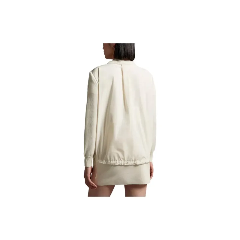 Moncler Taffeta Zip Up Cardigan Knitwear Women's White-2