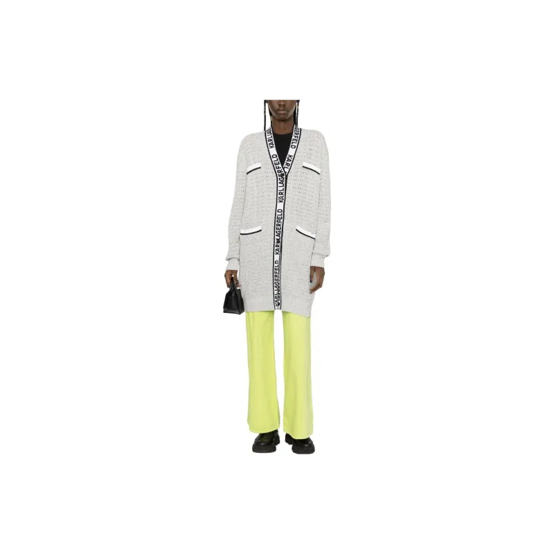 Karl Lagerfeld Bouclé Longline Cardigan-1
