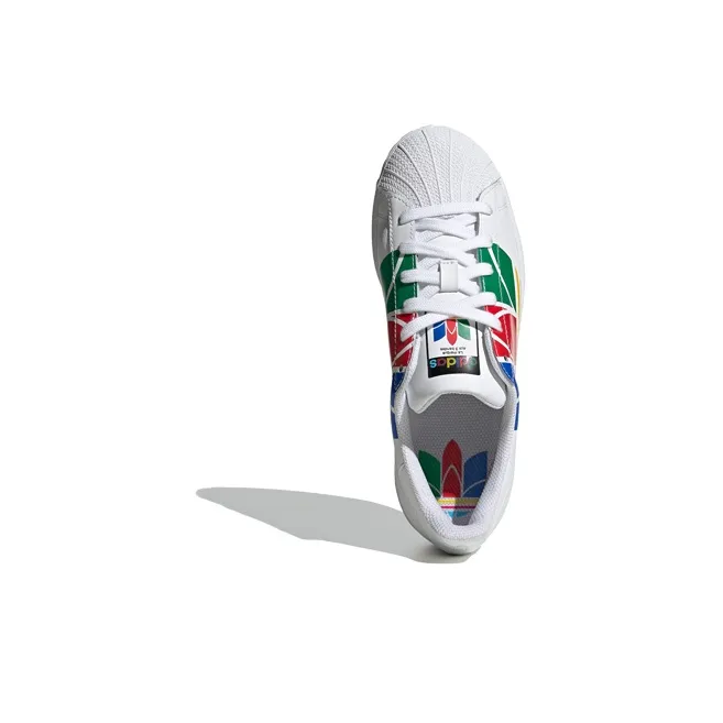 Adidas Originals Pure J Abrasion Resistant Low Top Kids' Skateboarding Shoes White Multicolor Teenagers-4