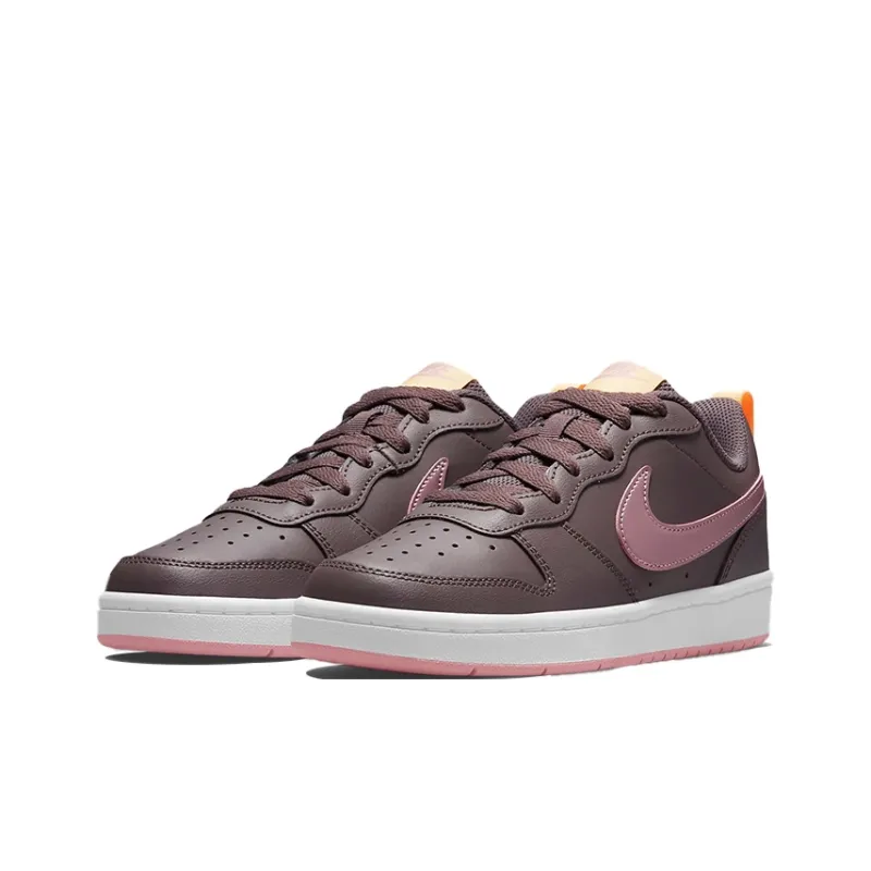 Nike Court Borough 2 Low 2 Anti Slip Wear Resistant Low Top Kids' Skateboarding Shoes Purple Teenagers-2