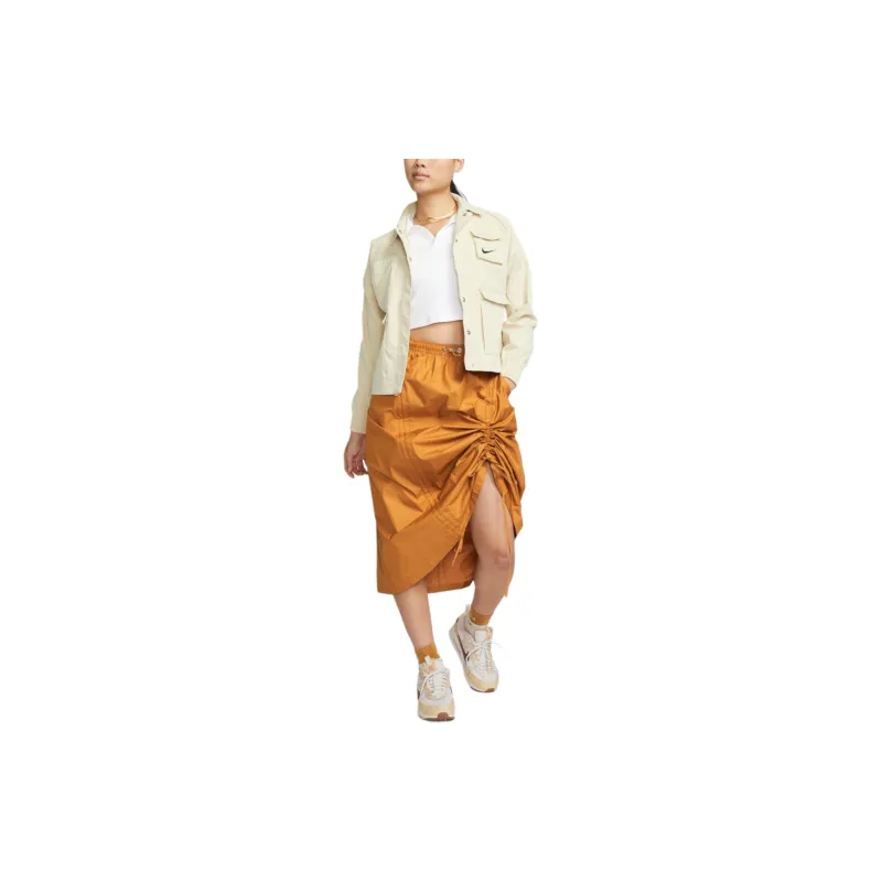 Nike Casual Long Skirt Women's Orange-2
