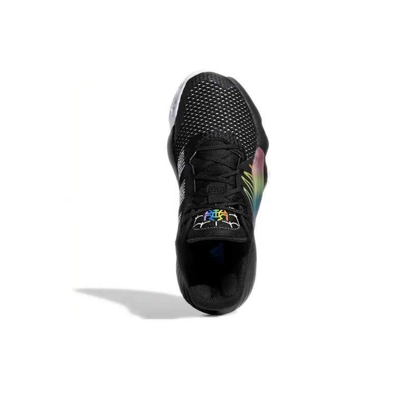 Adidas D.O.N. Issue #1 Anti Slip Wear Resistant Low Top Children's Basketball Shoes Black Purple Teenagers-3