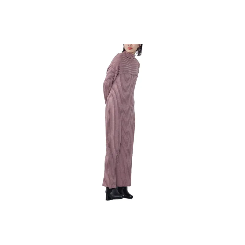 Beams Long Sleeved Dress Women's Purple-3
