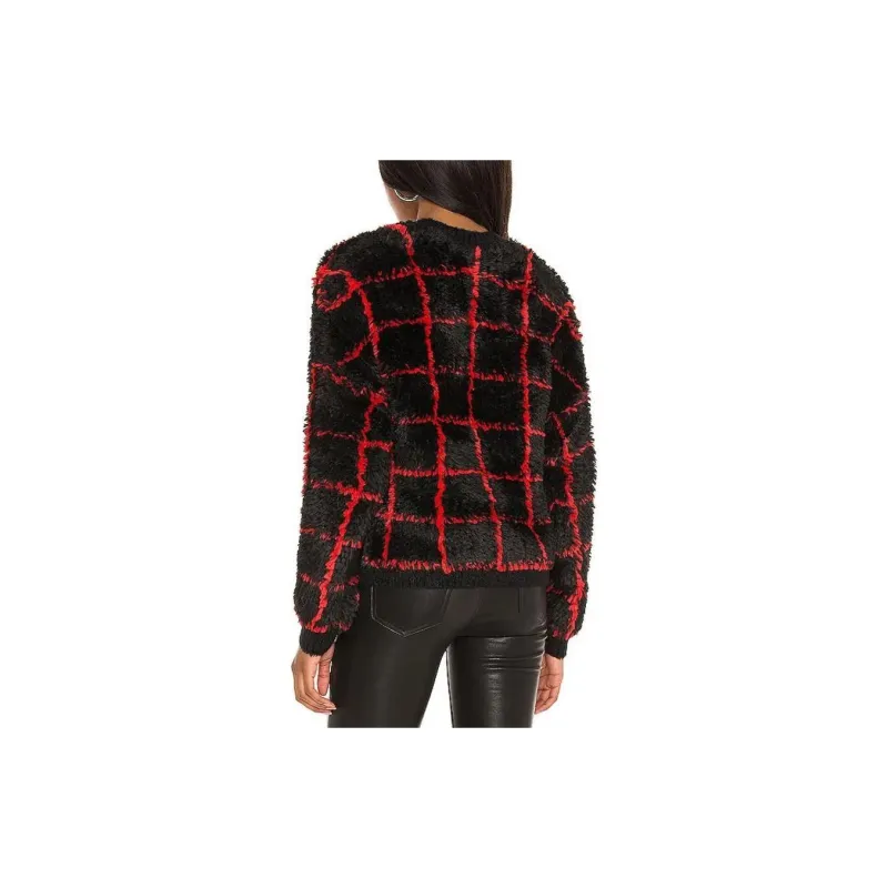 Rta Ella Checked Textured Cardigan-1