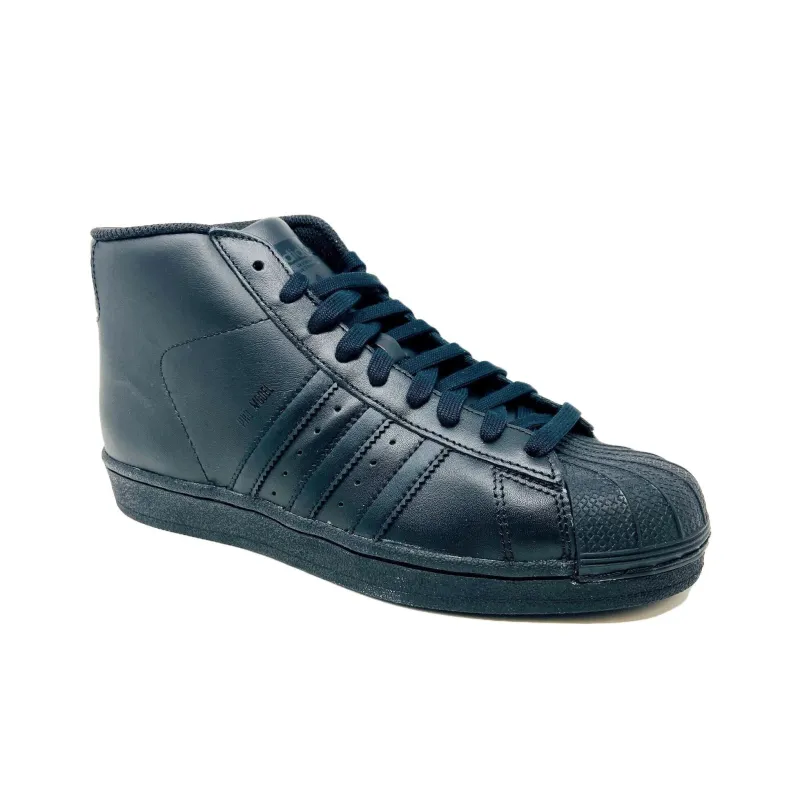Adidas Originals Pro Model Abrasion Resistant Breathable Mid Top Kids' Skateboarding Shoes Black Teenagers-2
