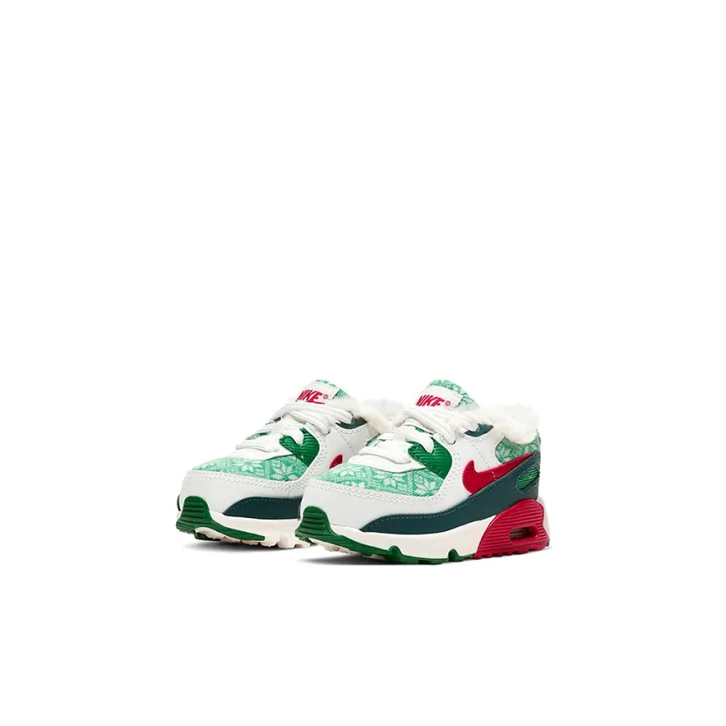 Nike Air Max 90 Low Top Toddler Shoes Green White Red Infant And Toddler-2