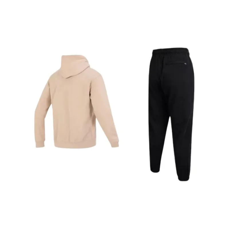 Jordan Sweatshirt Sets Men Set Khaki Top+Black Bottom-1