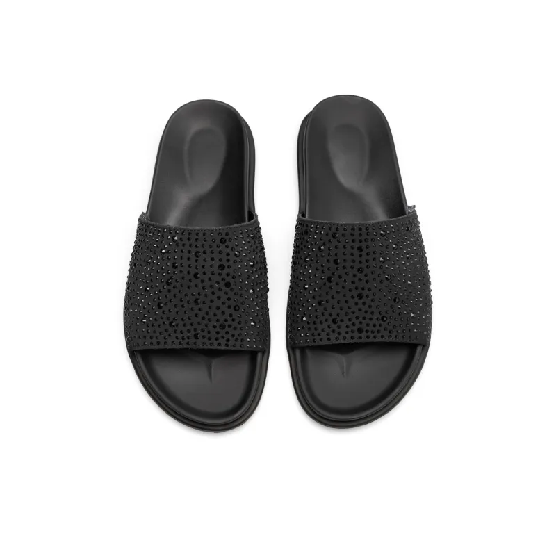 PARDASAUL Rubber Sole Slip Resistant Slide Slippers Men's Black-3
