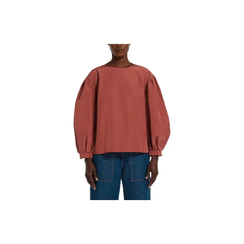 WEEKEND MaxMara Crewneck Puff Sleeved Blouse-3