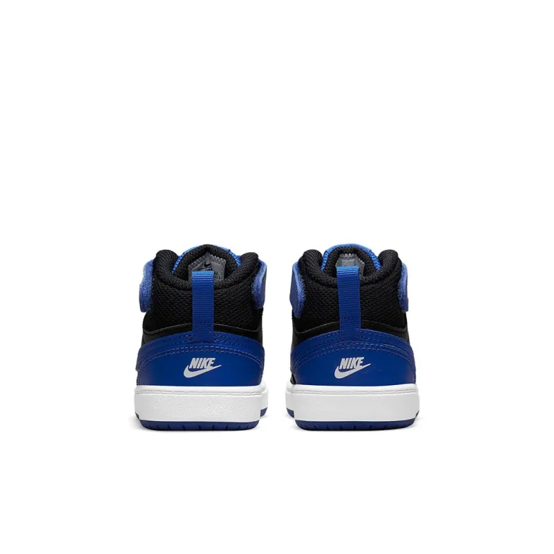 Nike Court Borough Mid 2 Slip Resistant Cushioning Wear Resistant Mid Top Toddler Shoes Black Blue Infant And Toddler-4