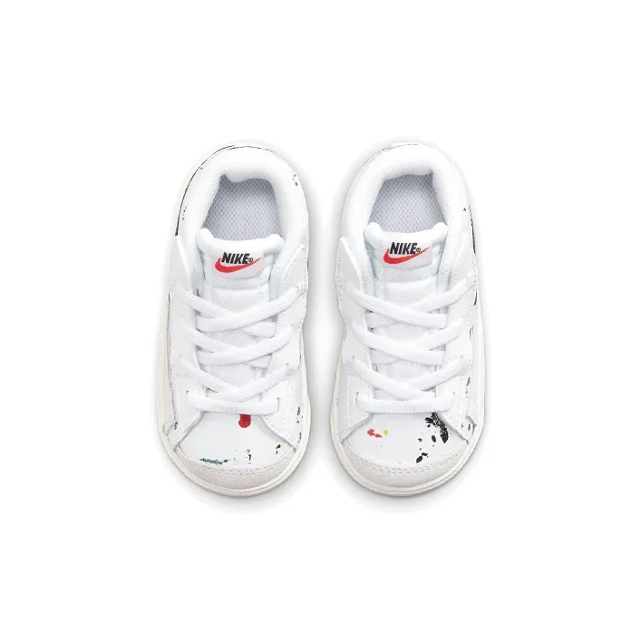 Nike Blazer 77 BB Slip-Resistant Cushioning Wear-Resistant Mid-Top Skateboard Shoes White Black Infant And Toddler-3