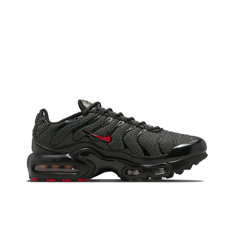 Nike Air Max Plus Black University Red Reflective Silver GS-1
