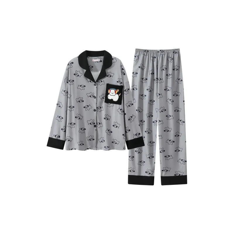 Maultiay Pajama Set Fall Women's Gray-0