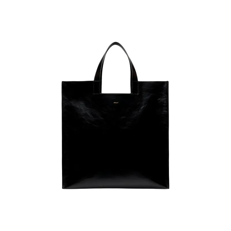BALLY Calfskin Tote Bag, Shopping Bag, Shoulder Bag, Handbag Men's Black-0