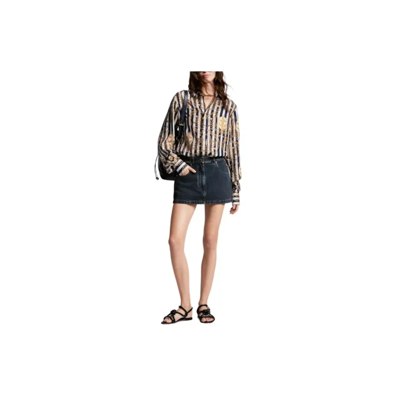 LOUIS VUITTON Nautical Lv Patch Denim Mini Skirt-1