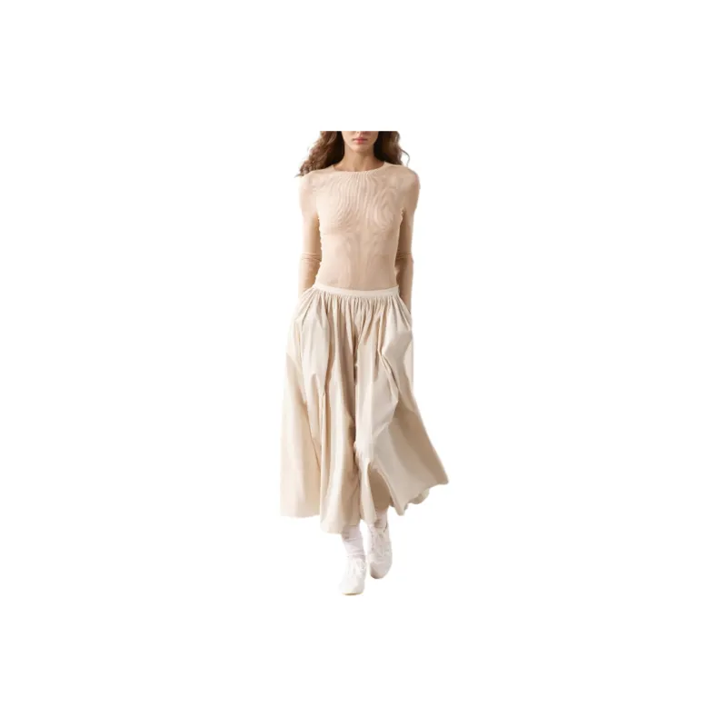 ZARA Casual Long Skirts Women's White-2