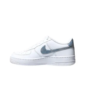 Nike Air Force 1 Trainers In White Blue Low-Top Kids' Skateboarding Shoes White Gray Teenagers