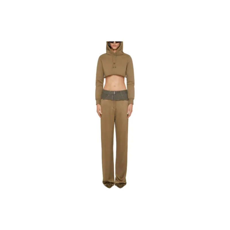 Givenchy Cropped Hoodie 'Dark Khaki'-3