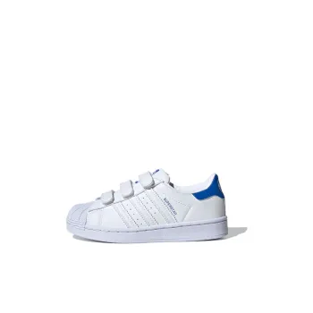 Adidas Originals Superstar Series Cf C Low Top Skateboard Shoes White Blue Children Aged 3 7 Years Old