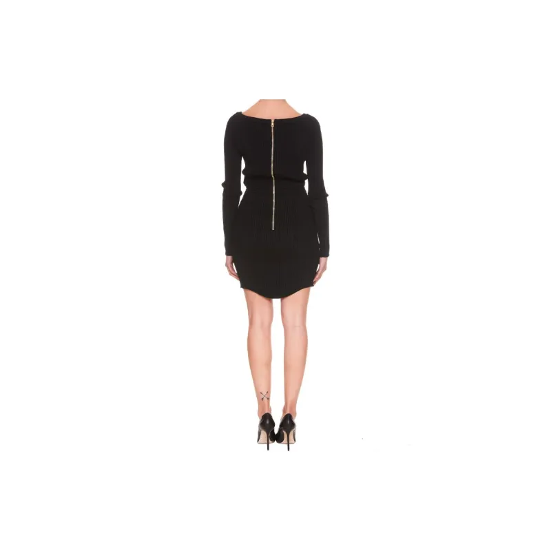 BALMAIN Long-Sleeved Dresses Women's Black-3