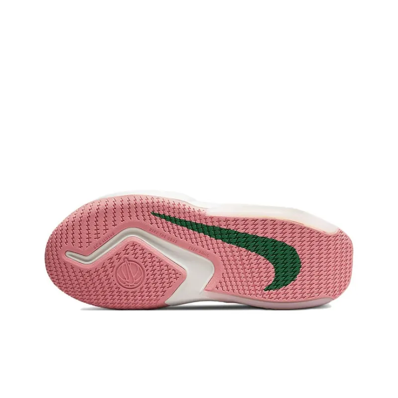 Nike Anti Slip Wear Resistant Mid Top Children's Basketball Shoes Pink White Unisex-5