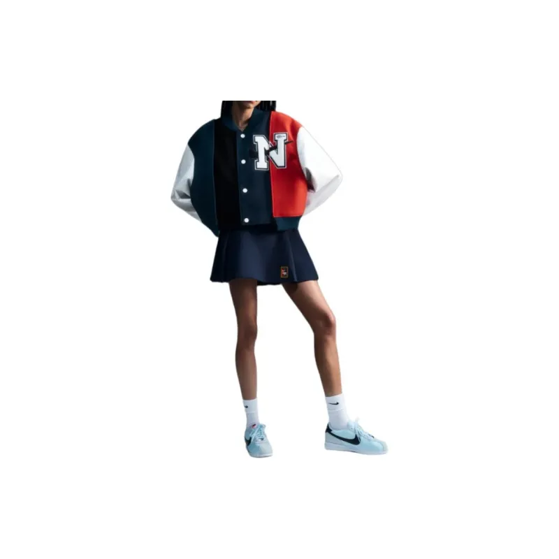 Nike X Yoon Women's Oversized Varsity Jacket Black/Armory Navy/Phantom/White-1