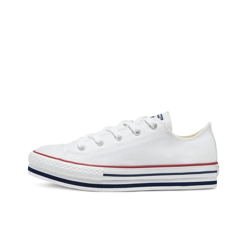 Converse Chuck Taylor All Star Anti Kick Cushioning Low Top Kids Canvas Shoes White Red Blue Teenagers-0