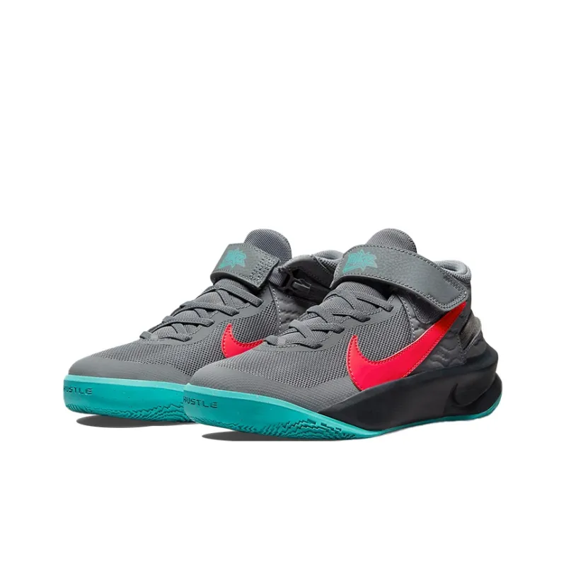 Nike Team Hustle D 10 Flyease Smoke Grey Washed Teal Siren Red GS-2