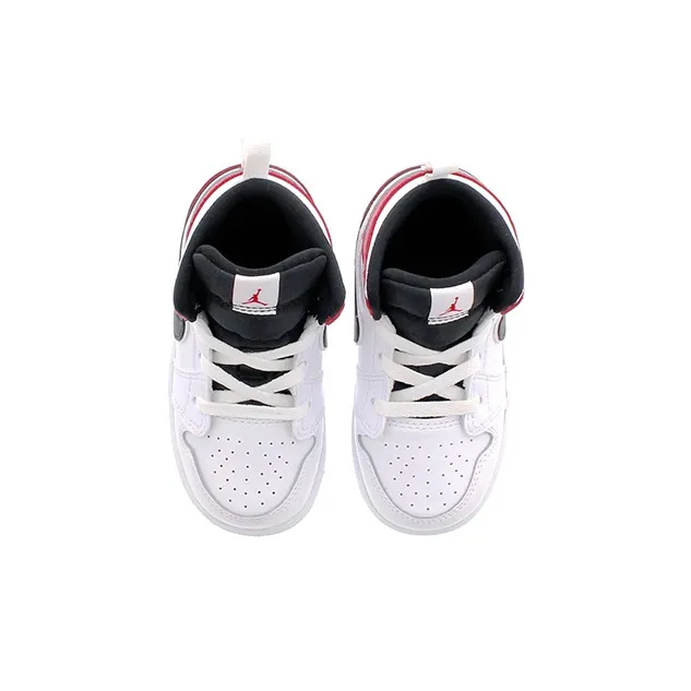 Jordan 1 Mid White Black Gym Red TD-2