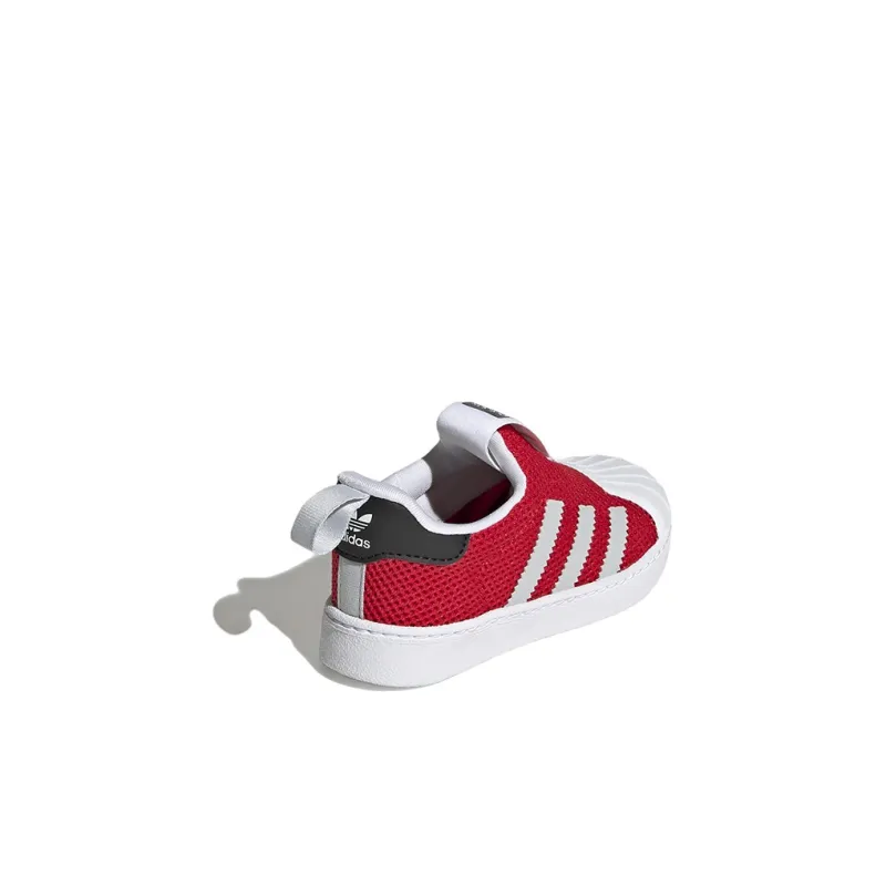 Adidas Originals SUPERSTAR 360 Wear-resistant And Lightweight Low-Top Skateboard Shoes Red Infant And Toddler-3