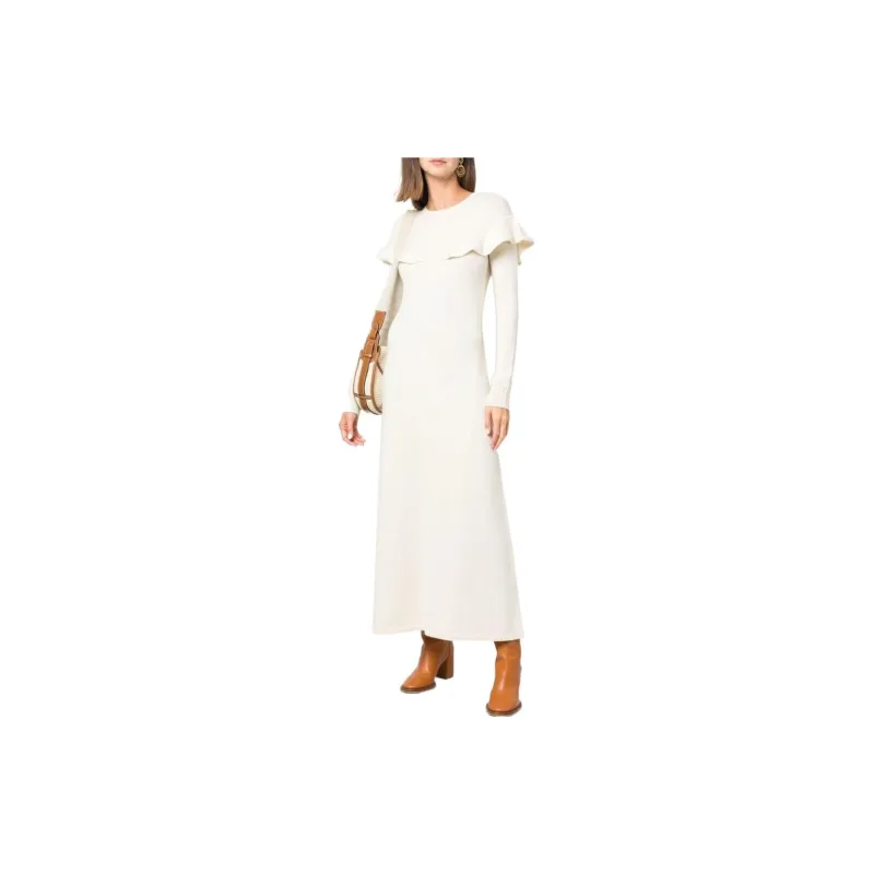 Chloé Long-Sleeved Dresses Women's White-1