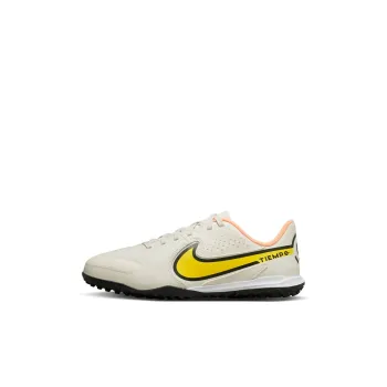 Nike Tiempo Legend 9 Academy TF Anti Slip Wear Resistant Low Top Kids' Soccer Shoes Gray Yellow Kids'