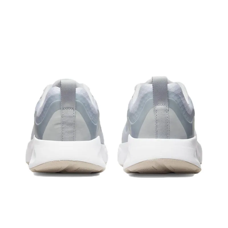 Nike Wearallday Cushioning Anti-Slip Wear-Resistant Breathability Low-Top Kids' Running Shoes White Blue Teenagers-4