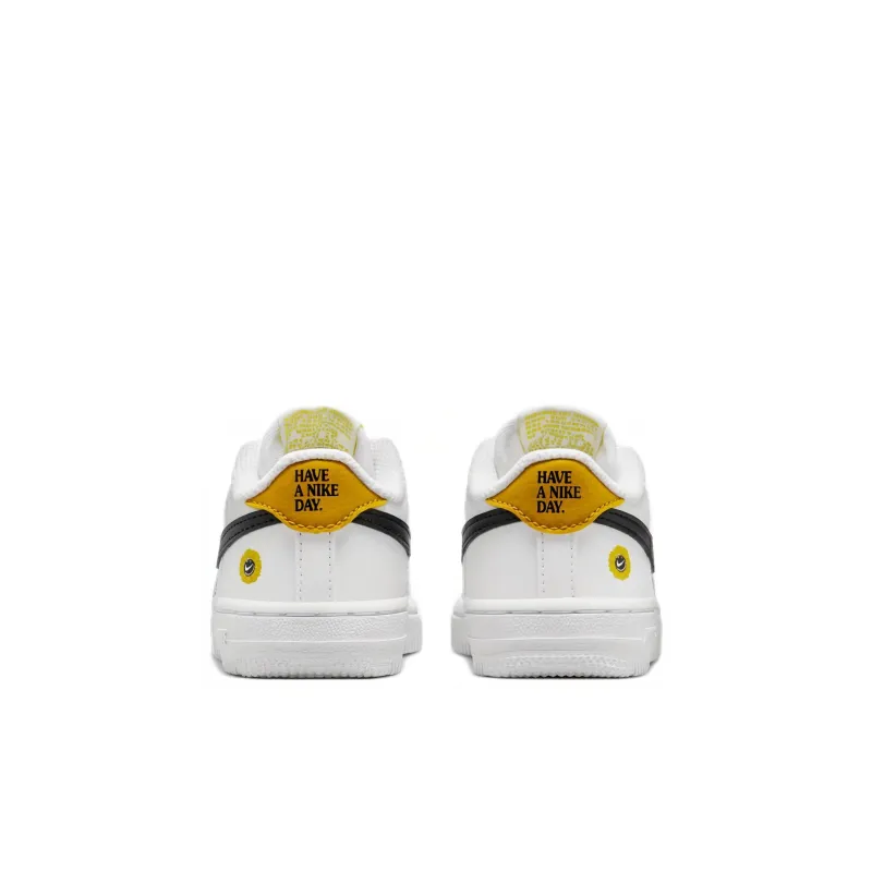Nike Air Force 1 LV8 Anti Slip Wear Resistant Low Top Skateboard Shoes White Black Yellow Infant And Toddler-4