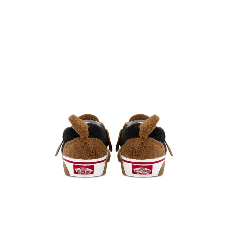 Vans Slip on Series V Anti Slip Wear Resistant Low Top Skateboard Shoes Brown Infant And Toddler-3