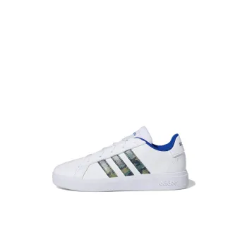 Adidas Neo GRAND COURT K Abrasion Resistant Low Top Kids' Skateboarding Shoes White Green Blue Kids'