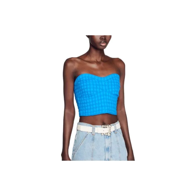 Sandro Strapless Top Women's Blue-1