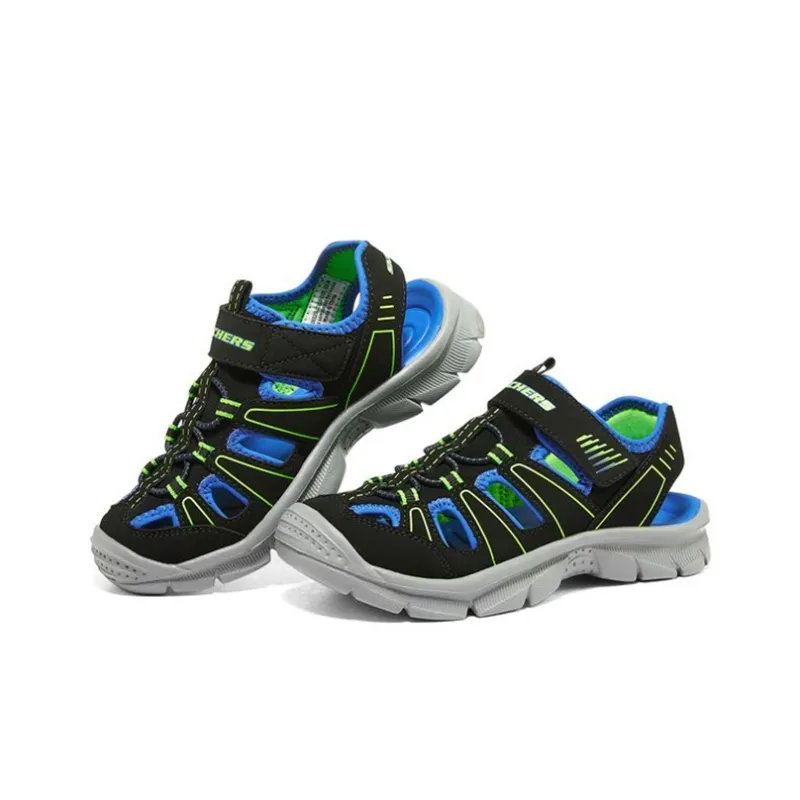 Skechers Quick Dry Children's Sandals Black Blue Teenagers-2