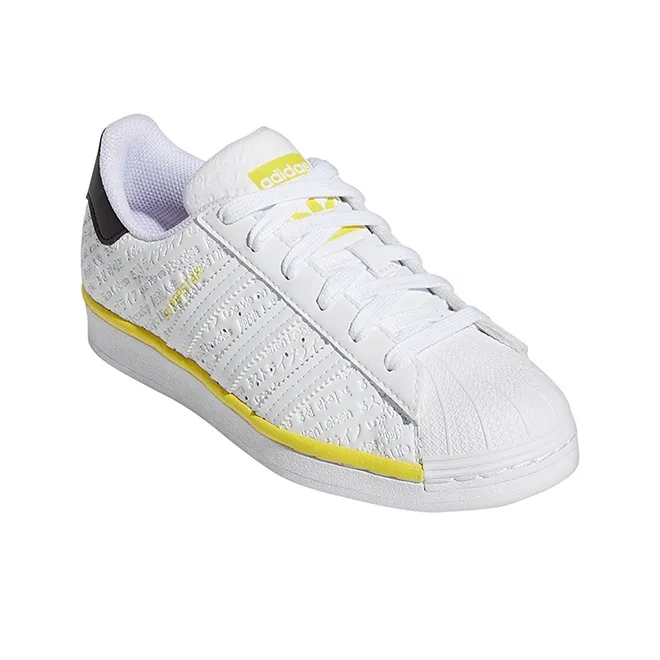 Adidas Originals Superstar Series Anti Slip Wear Resistant Low Top Kids' Skateboarding Shoes White Teenagers-2