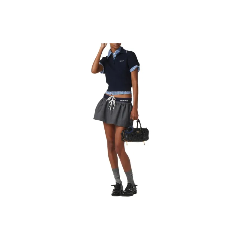 MIU MIU Casual Short Skirts Women's Slate Gray-1