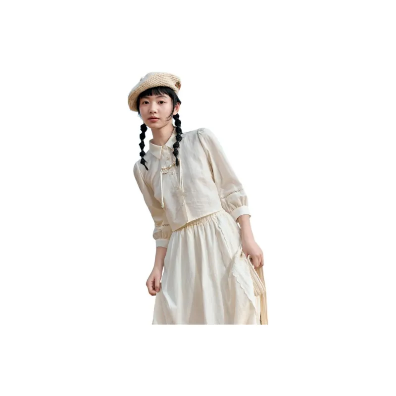 ZIHAN Shirts Women's Beige Gold-2