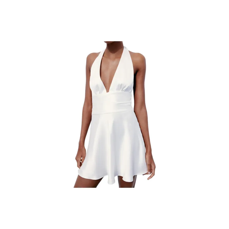 ZARA Slip Dresses Women's White-2