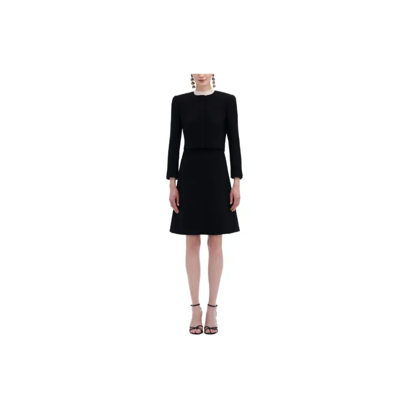 Oscar De La Renta Bow Button Tweed Jacket-1