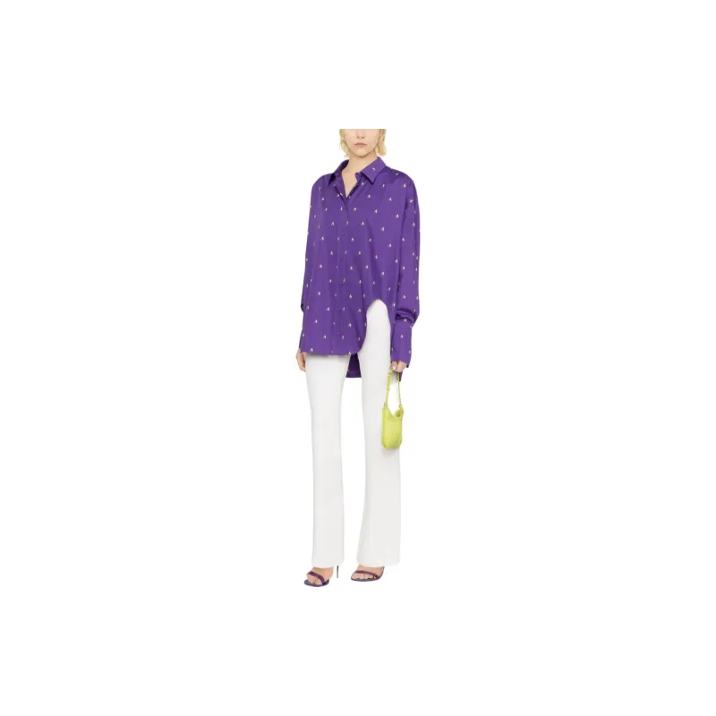 The Attico All Over Patterned Button Up Shirt-4