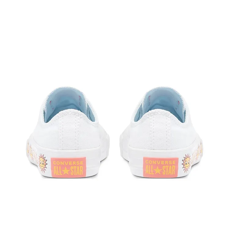 Converse Chuck Taylor All Star Low Top Anti Slip Wear Resistant Low Top Kids Canvas Shoes White Yellow Teenagers-3