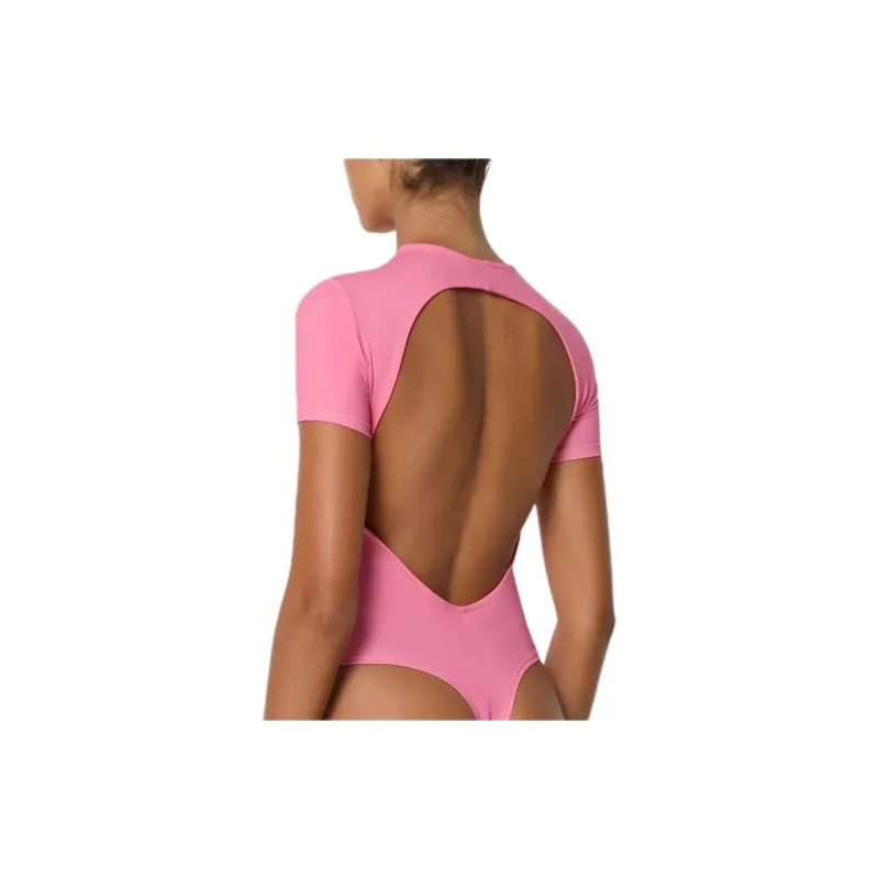 Khy x IOANNES FW24 Smooth Stretch Open Back Bodysuit Bodysuits Women's Pink Peony-3
