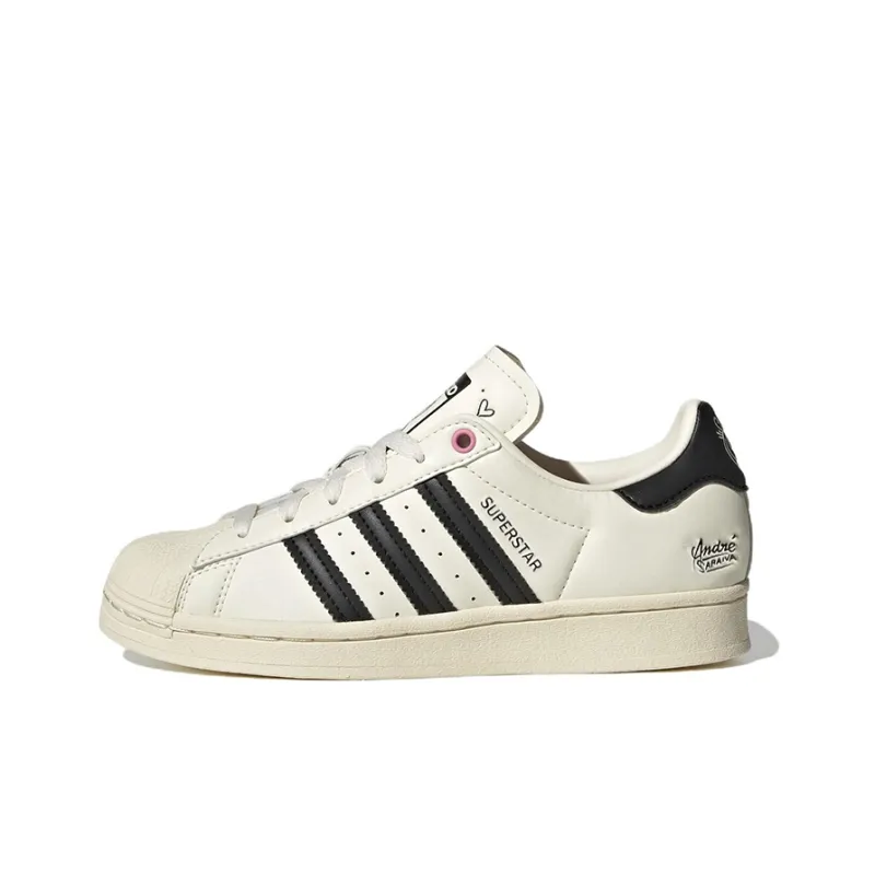 Adidas Originals André Saraiva Low Top Skateboard Shoes Beige Black Teenagers-0