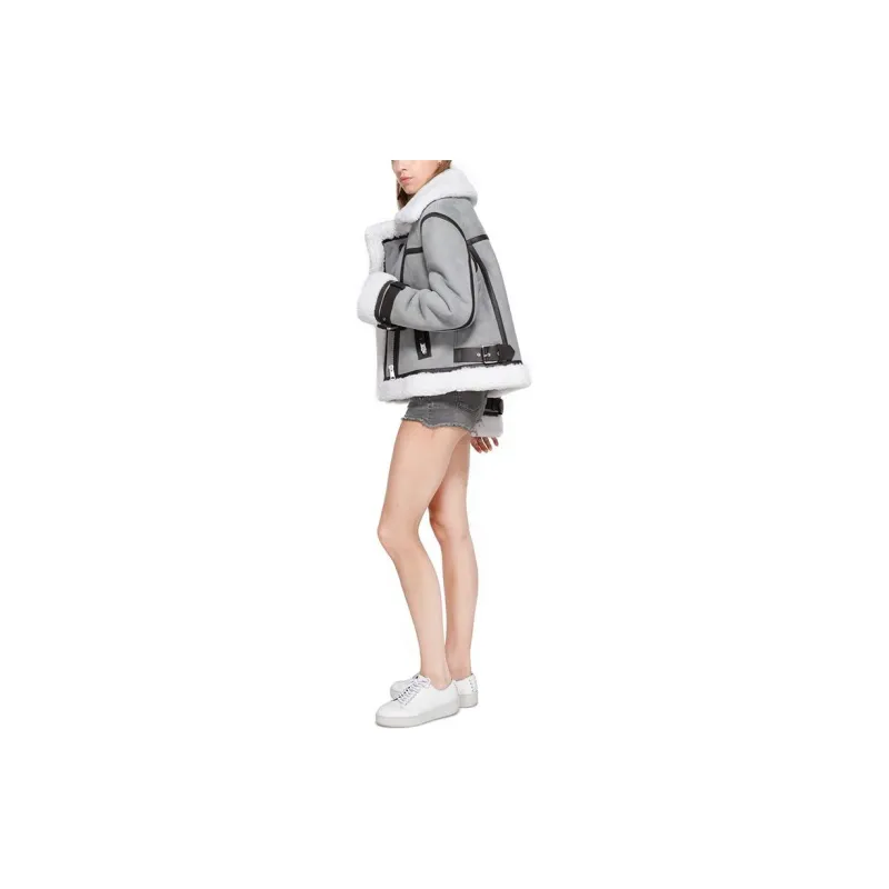 ALLSAINTS Jackets Coats Women's Blue Gray Searling Duckegg-3