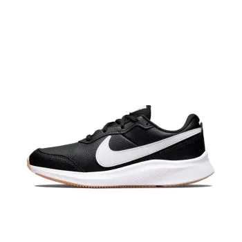 Nike Varsity Leather Low Top Kids Lifestyle Shoes Black White Teenagers