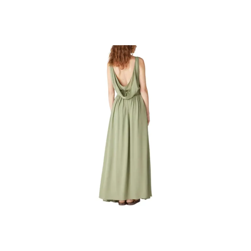 Loro Piana SS24 Sleeveless Dress Women's Green Tea Brown-3